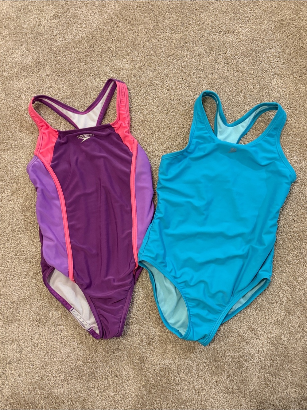 Speedo Purple, Pink & Turquoise Girls' One-Piece Swimsuits
